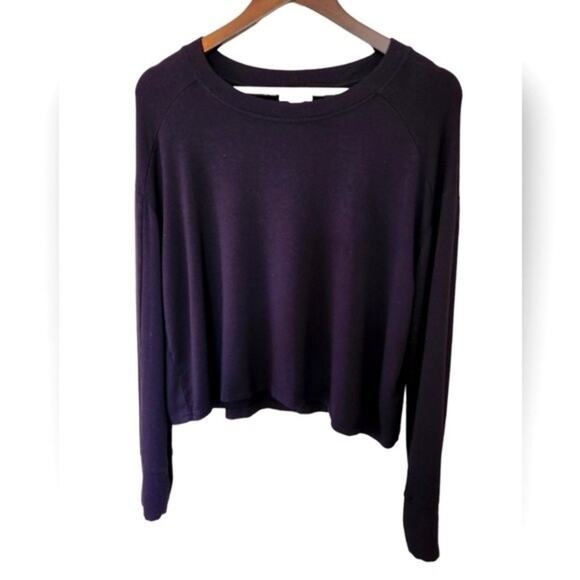 Mae Cropped Long Sleeve Sweater shirt large - Picture 1 of 7